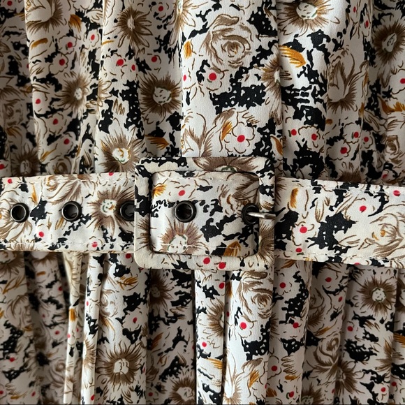 Vintage Breli Originals Button Down Cottage Floral Pleated Dress Size 16 - Picture 7 of 17